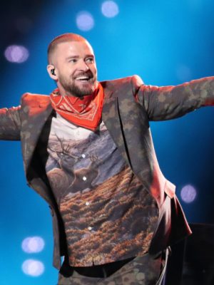 MINNEAPOLIS, MN - FEBRUARY 04:  Recording artist Justin Timberlake performs onstage during the Pepsi Super Bowl LII Halftime Show at U.S. Bank Stadium on February 4, 2018 in Minneapolis, Minnesota.  (Photo by Christopher Polk/Getty Images) ORG XMIT: 775109419