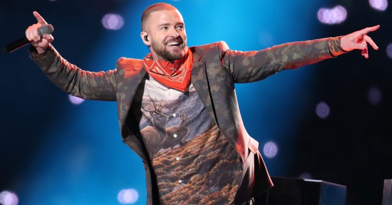 MINNEAPOLIS, MN - FEBRUARY 04:  Recording artist Justin Timberlake performs onstage during the Pepsi Super Bowl LII Halftime Show at U.S. Bank Stadium on February 4, 2018 in Minneapolis, Minnesota.  (Photo by Christopher Polk/Getty Images) ORG XMIT: 775109419