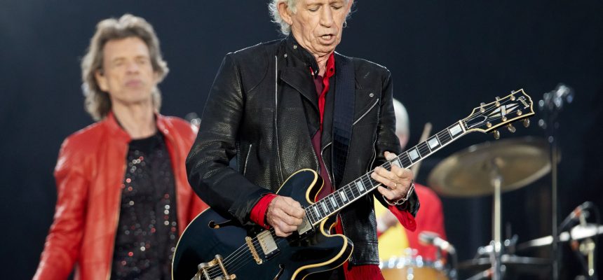 Mandatory Credit: Photo by Hayoung Jeon/EPA-EFE/REX/Shutterstock (9724994l)
Keith Richards
The Rolling Stones in concert in Berlin, Germany - 22 Jun 2018
Keith Richards (C) of the British Rock band The Rolling Stones performs during a concert at the Olympiastadion in Berlin, Germany, 22 June 2018. About 67,000 tickets for The Rolling Stones 'No Filter' tour concert were sold out.