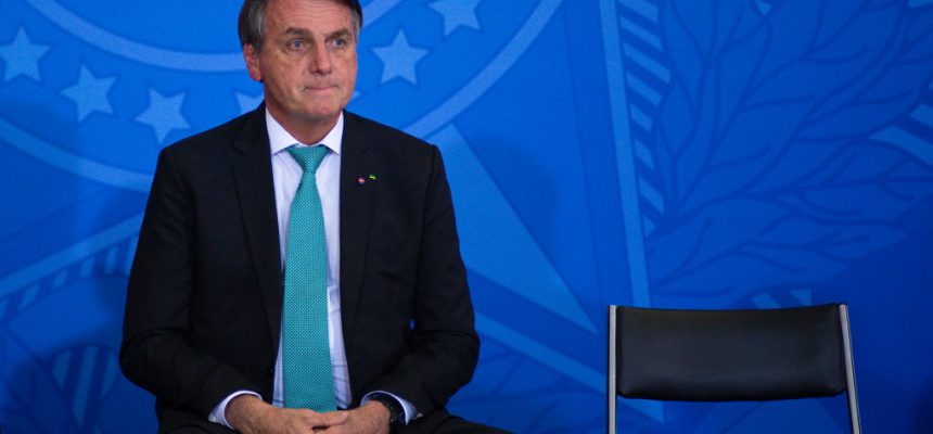 BRASILIA, BRAZIL - SEPTEMBER 27: President of Brazil Jair Bolsonaro looks on during a ceremony on National Day For The Struggle Of People With Disabilities on September 27, 2021 in Brasilia, Brazil. Bolsonaro marks today his 1000th day as President of Brazil. (Photo by Andressa Anholete/Getty Images)